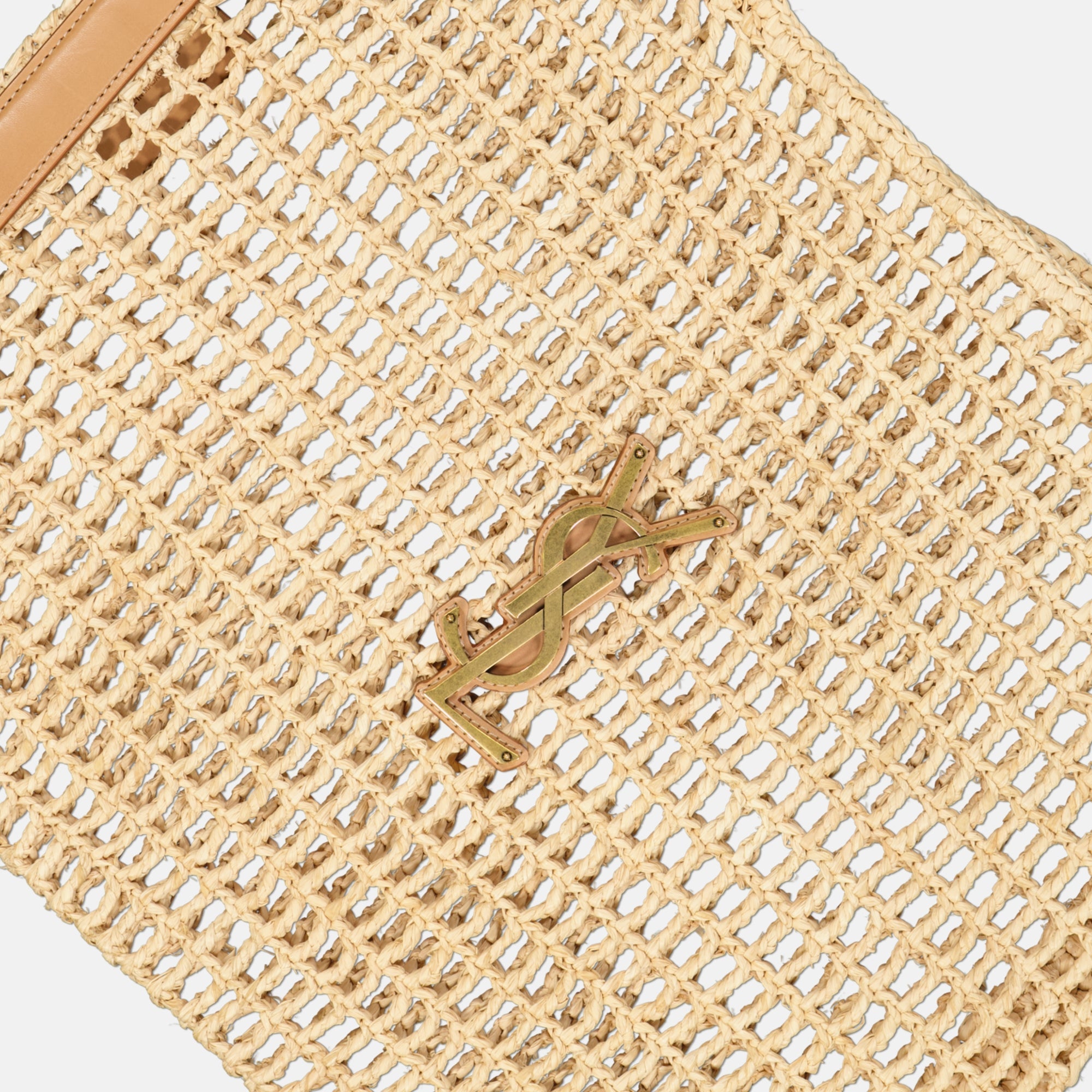 Oxalis Bag, Saint Laurent, raphia bag, beige handbag, designer accessories