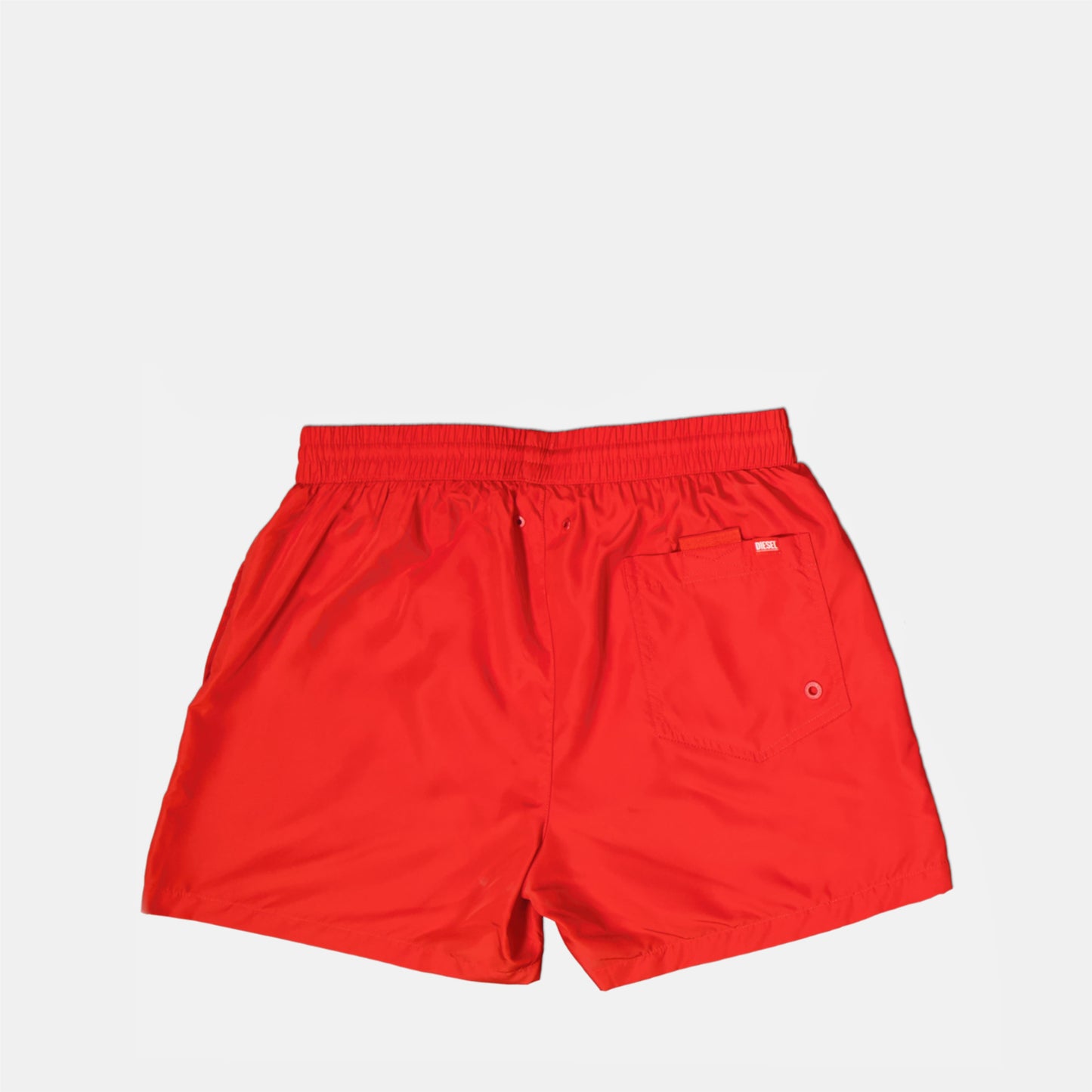 swim shorts, red swimwear, mid-length shorts, nylon swimwear, summer essentials