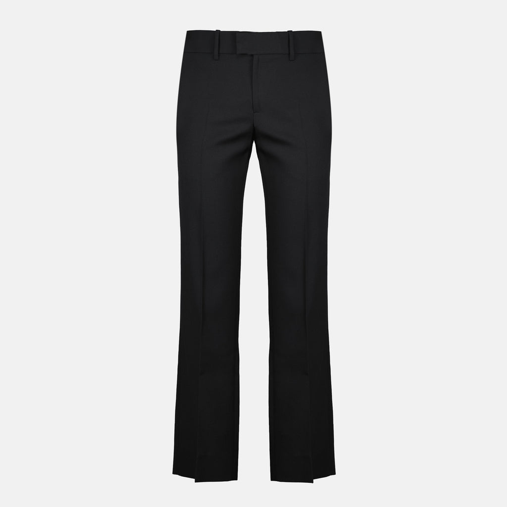black wool trousers, Courrèges pants, Fall-Winter collection, men's fashion, straight cut trousers