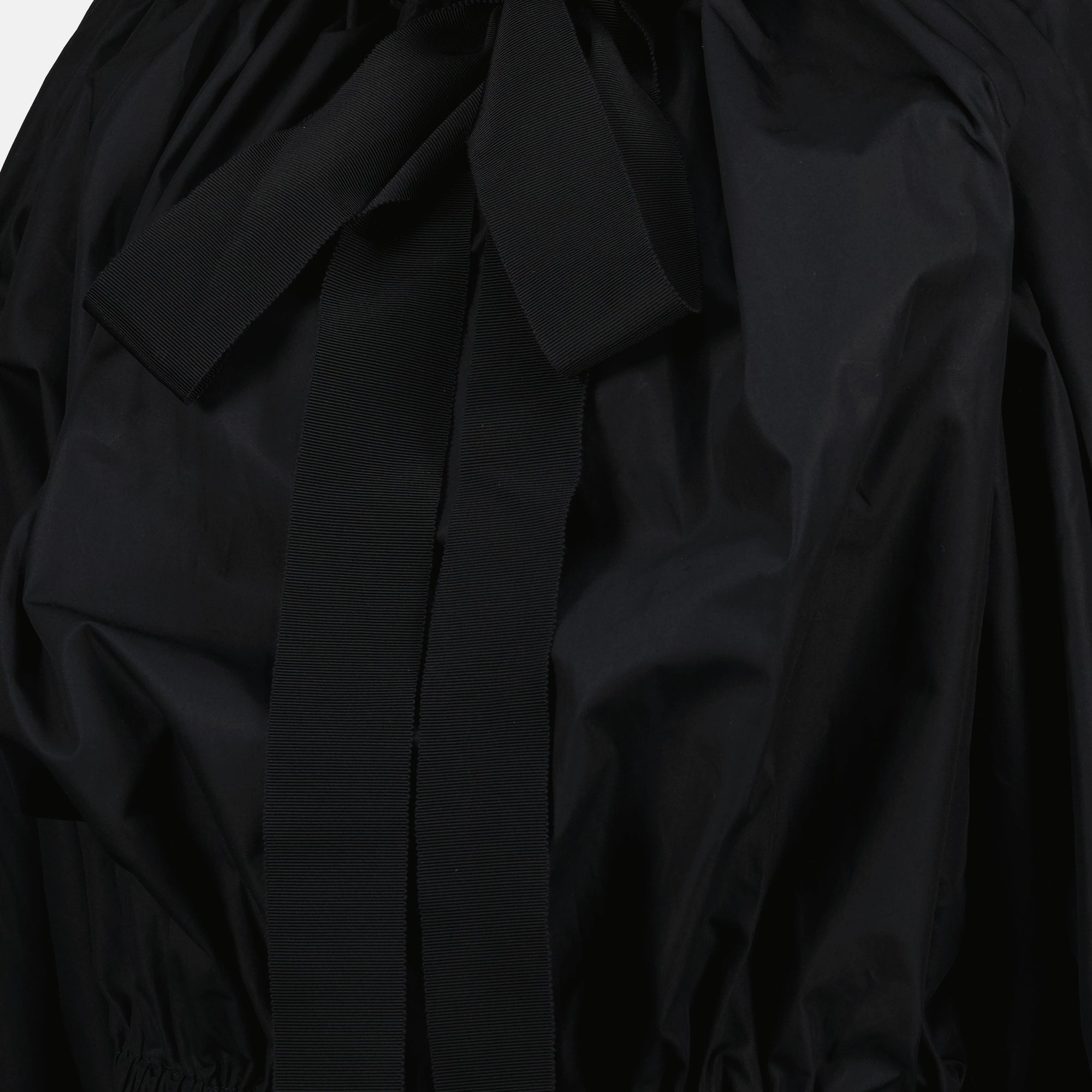 Patou blouse, black cotton blouse, puffed sleeve top, lavallière collar, sustainable fashion