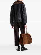 shearling collar jacket, oversized cotton jacket, zip closure jacket, black jacket fashion, versatile collar jacket