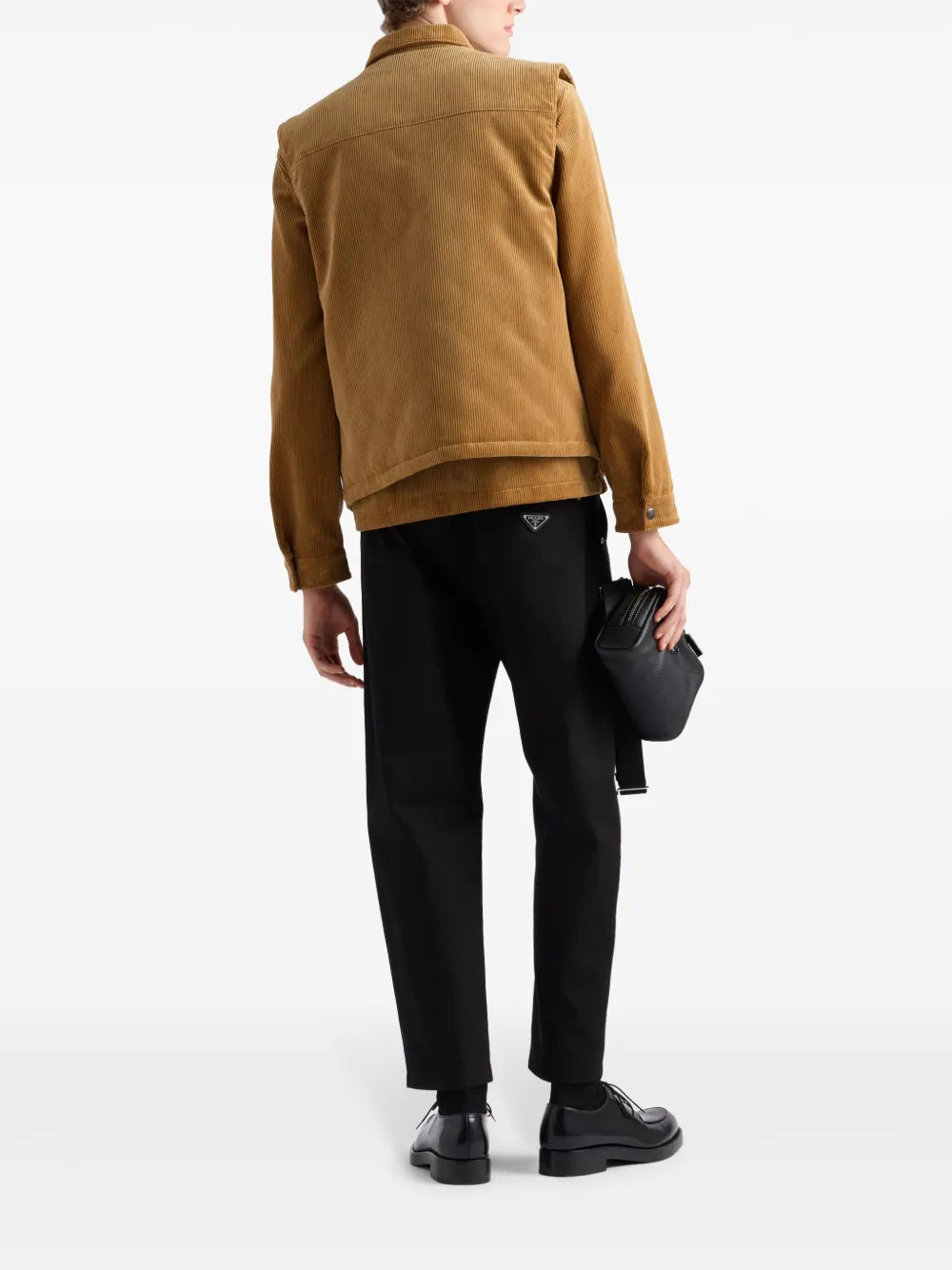 Image of Classic Cotton Straight Pants by Prada for Men - Season Autumn-Winter 2024 - Detail View 1