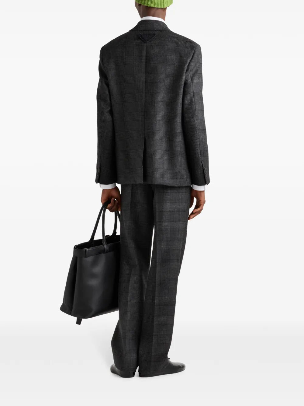m*e様 98FW prada wool slacks dark gray (4 Gray Checkered Wool Trousers- Prada - Men | WE IN STYLE