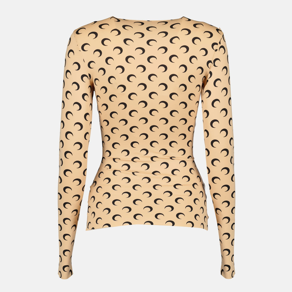 Marine Serre top, Jersey top, Moon print, Fitted clothing, Autumn-Winter 2025