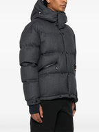 Image of Wool Down Jacket with Tricolor Details by Moncler Grenoble for Men - Season Autumn-Winter 2024 - Detail View 1