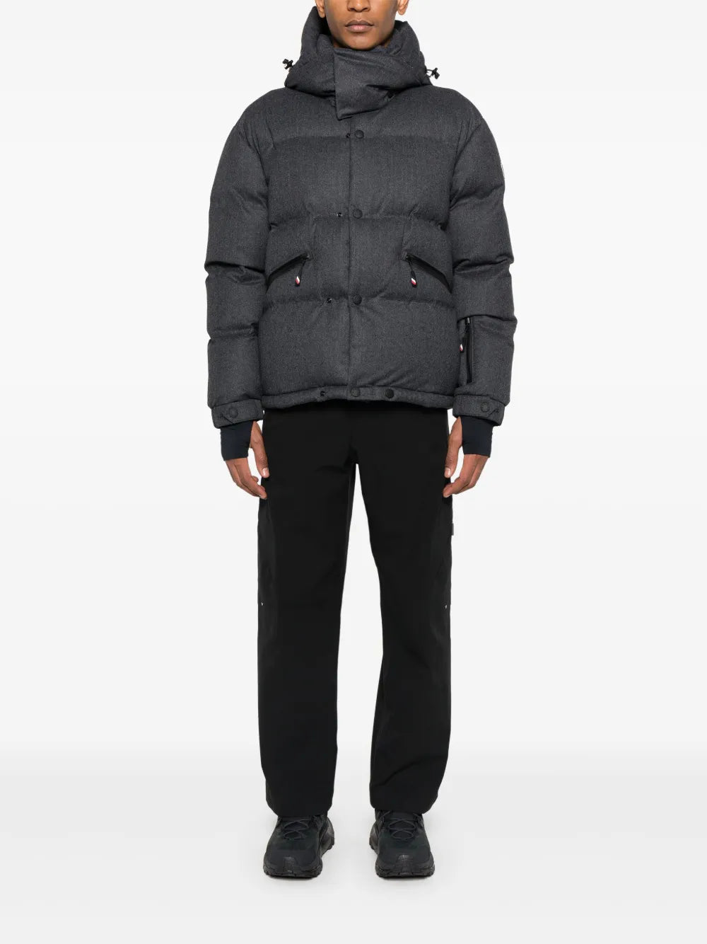 Wool Down Jacket with Tricolor Details | WE IN STYLE Wool Down Jacket with Tricolor Details | WE IN STYLE