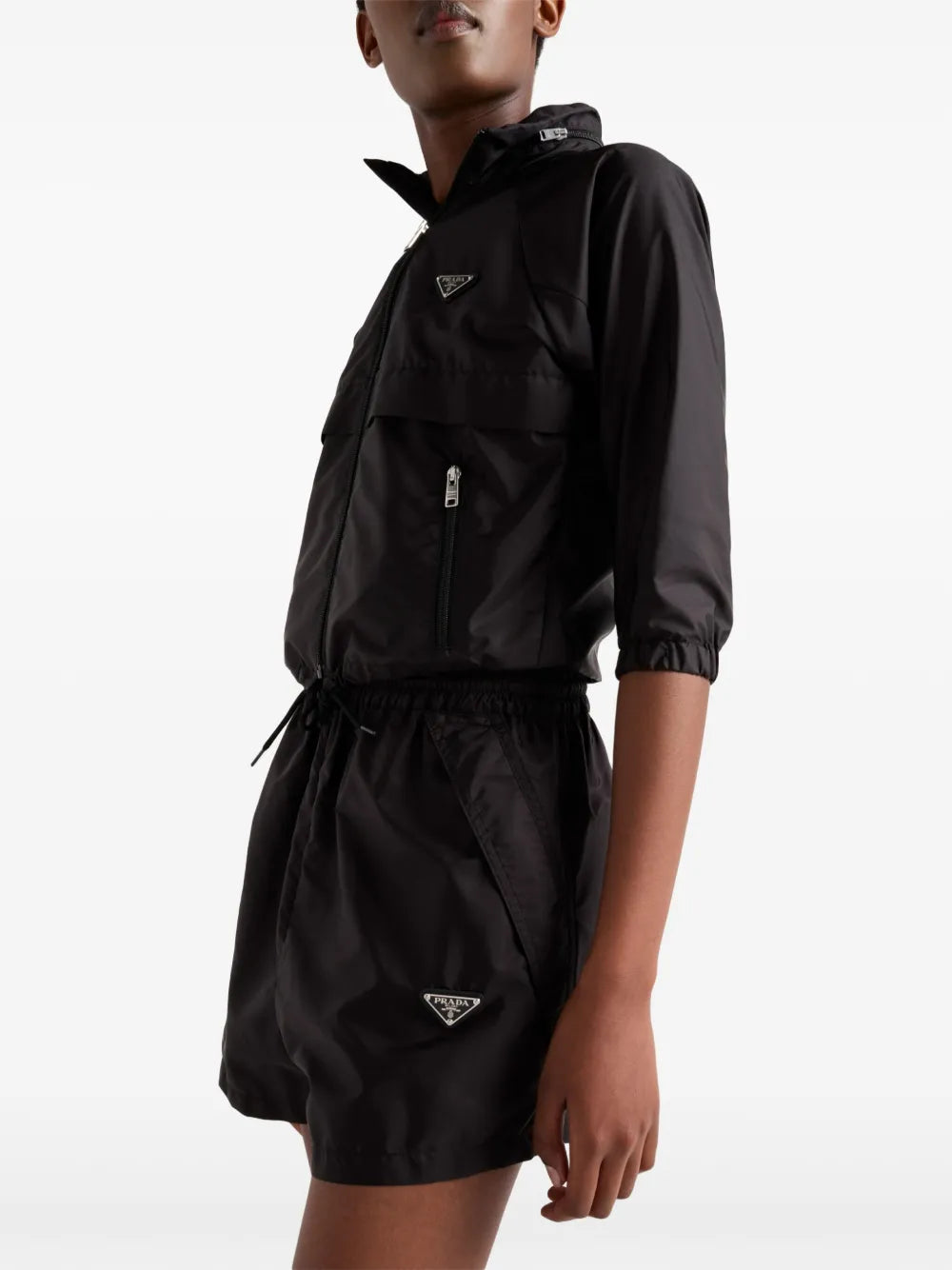 Image of Re-Nylon Shorts in Black by Prada for Women - Season Autumn-Winter 2024 - Detail View 6
