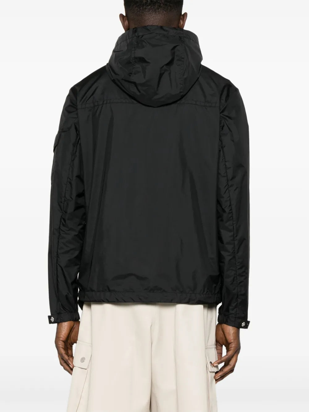 Black Hooded Windbreaker