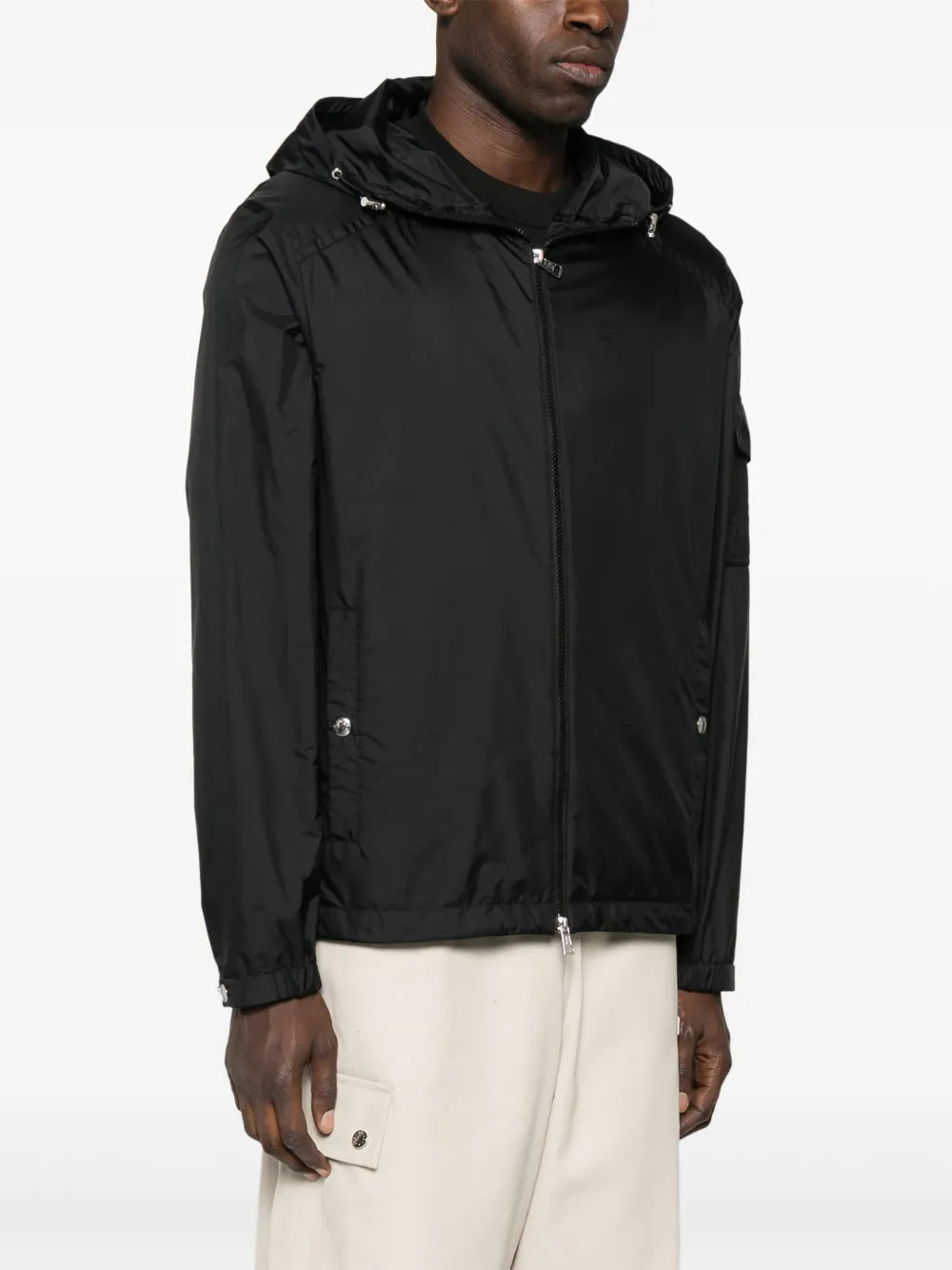 Black Hooded Windbreaker