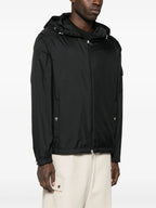 Black Hooded Windbreaker