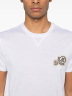 Image of White Double Logo T-Shirt by Moncler for Men - Season Spring-Summer 2025 - Detail View 6