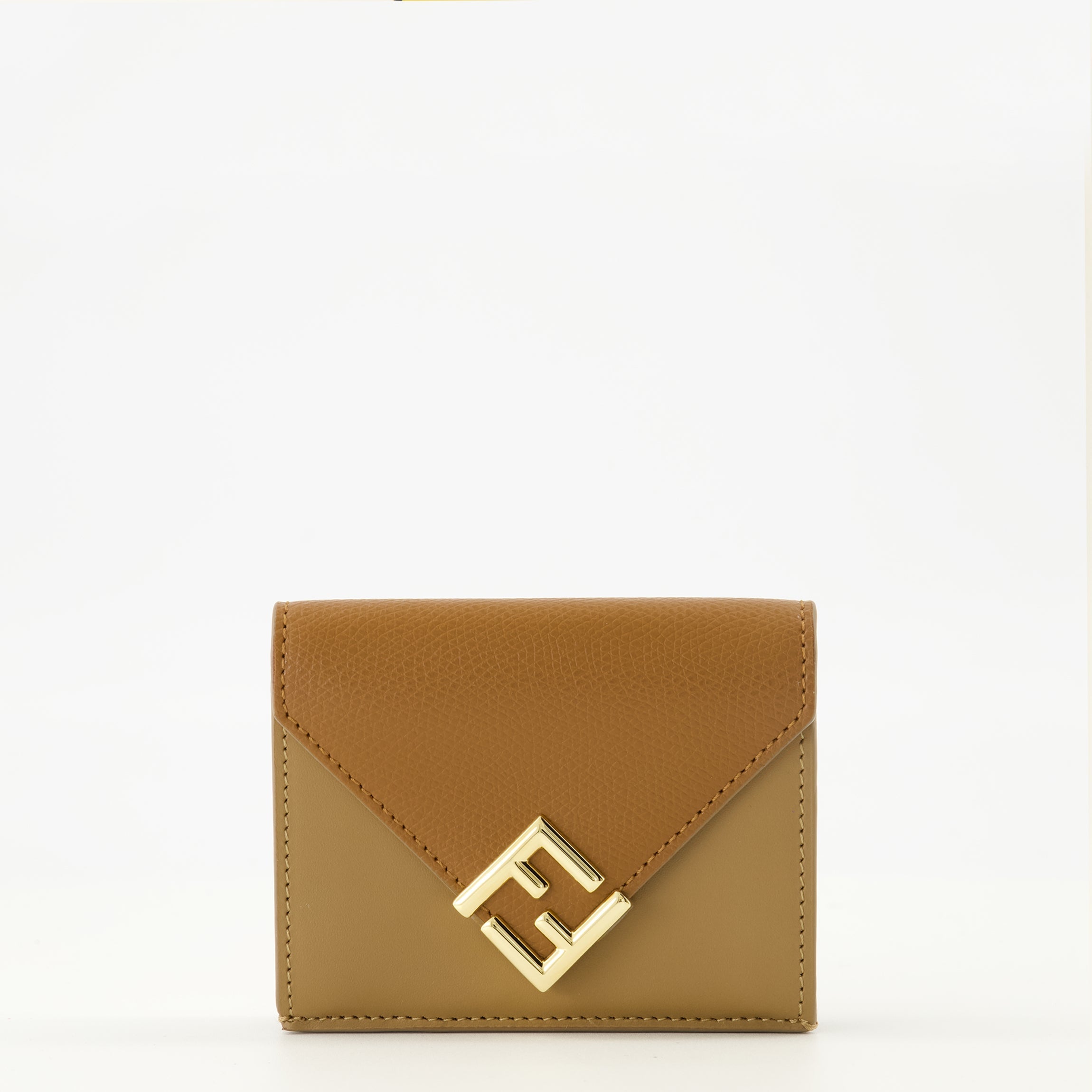 Image of FF Diamonds Brown Wallet by Fendi for Women - Season Spring-Summer 2026 - Front View