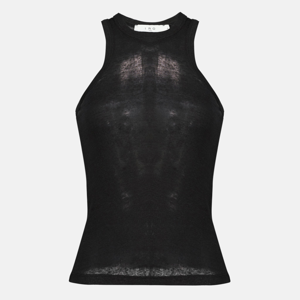 Black Linen Tank Top