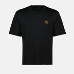Immagine della T-shirt nera con logo di Prada per uomo - Stagione Primavera-Estate 2025 - Vista frontale