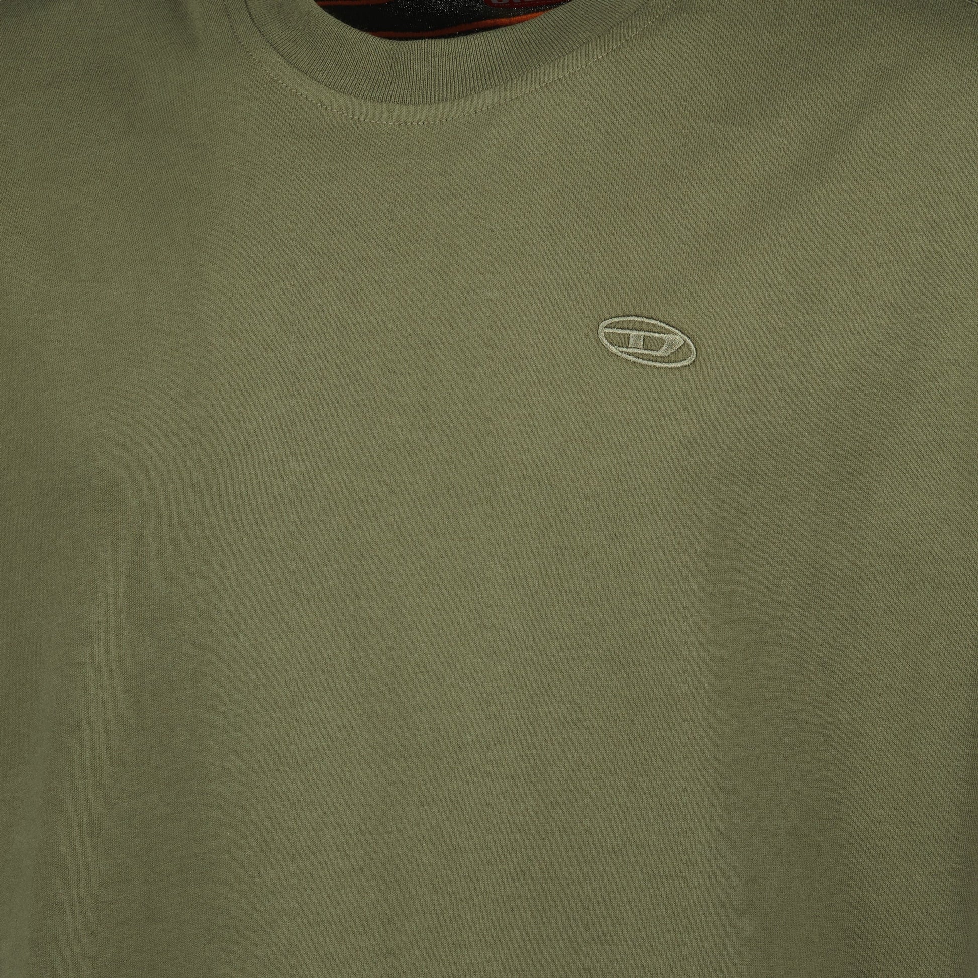 Diesel T-shirt, T-Boggy-Megoval, khaki cotton tee, oversized T-shirt, round neck tee