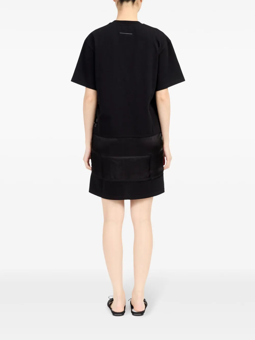 Black T-shirt Dress, Printed Dress, MM6 Collection, Oversized Style, Spring-Summer Fashion