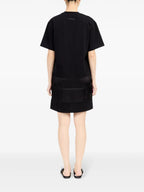 Image of Printed Black T-Shirt Dress by Mm6 for Women - Season Spring-Summer 2025 - Model view 3