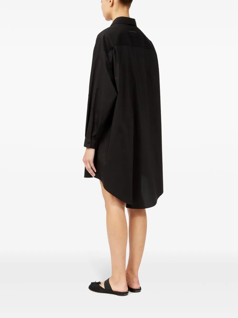 printed shirt dress, classic collar, MM6 collection, cotton dress, spring summer 2025