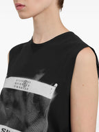 Image of MM6 x Salomon T-Shirt Black by Mm6 for Women - Season Spring-Summer 2025 - Model view 4