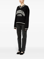 Image of Black and White Knit Sweater by Mm6 for Women - Season Spring-Summer 2025 - Model view 4
