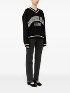 Image of Black and White Knit Sweater by Mm6 for Women - Season Spring-Summer 2025 - Model view 2