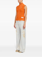 Image of Ribbed Design Zip Vest by Mm6 for Women - Season Spring-Summer 2025 - Model view 3