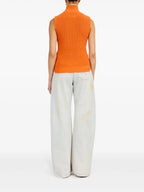 Image of Ribbed Design Zip Vest by Mm6 for Women - Season Spring-Summer 2025 - Model view 5