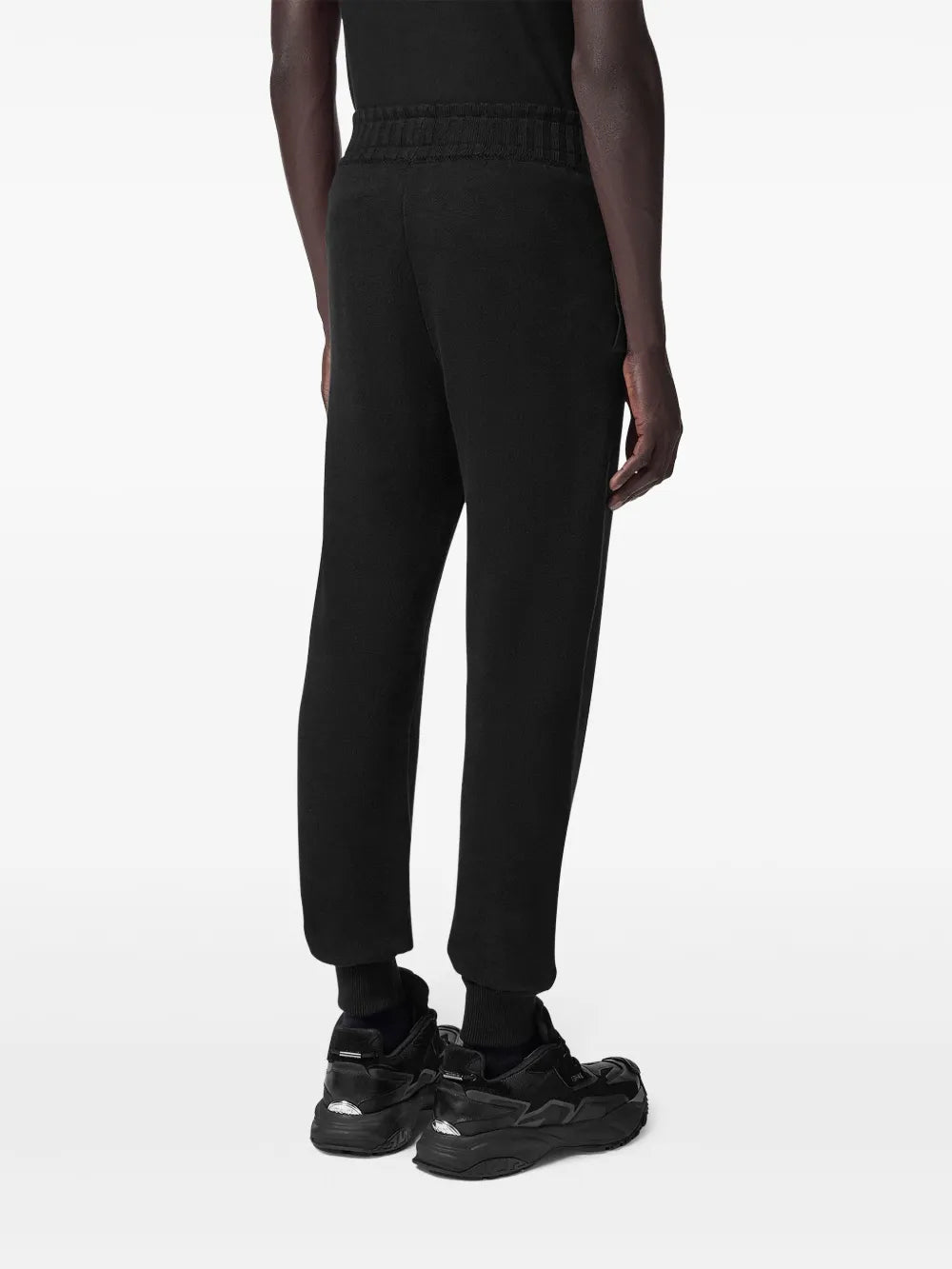 cashmere pants, wide leg pants, black jogging trousers, Medusa Biggie finishes, side pockets