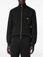 Cashmere jacket, Versace jacket, black zip jacket, luxury outerwear, men's cashmere clothing
