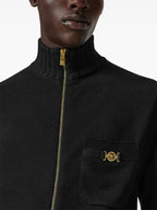 Cashmere jacket, Versace jacket, black zip jacket, luxury outerwear, men's cashmere clothing