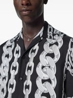 Medusa Chains, Silk Shirt, Spring-Summer 2025, Bicolor Design, Versace