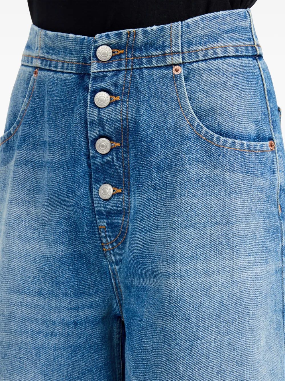 Image of High-Waisted Denim Jeans by Mm6 for Women - Season Autumn-Winter 2025 - Detail View 11