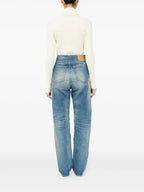 Image of Worn Straight Jeans by Mm6 for Women - Season Spring-Summer 2025 - Model view 3