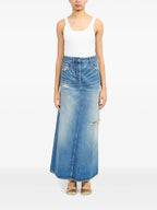 Image of Long Denim Skirt MM6 by Mm6 for Women - Season Spring-Summer 2025 - Model view 1