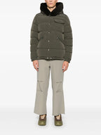 Image of Olive Green Puffer Jacket with Logo by Moncler for Men - Season Autumn-Winter 2024 - Back View