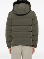 Image of Olive Green Puffer Jacket with Logo by Moncler for Men - Season Autumn-Winter 2024 - Detail View 6
