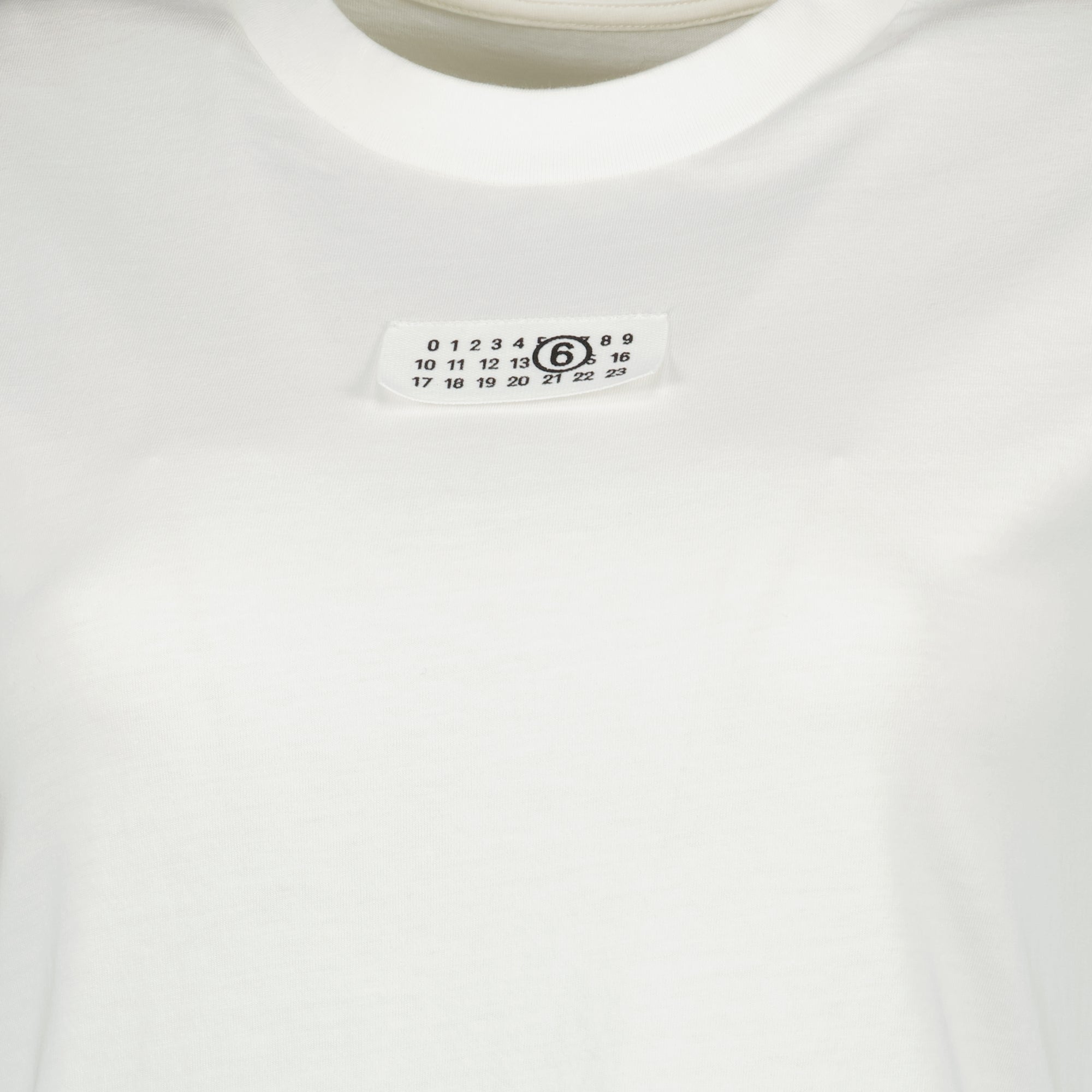 Image of MM6 White Numeric T-Shirt by Mm6 for Women - Season Spring-Summer 2026 - Detail View 1