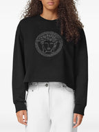 Image du Sweatshirt Medusa Strass par Versace pour Femmes - Saison Printemps-Été 2025 - Vue modèle 2