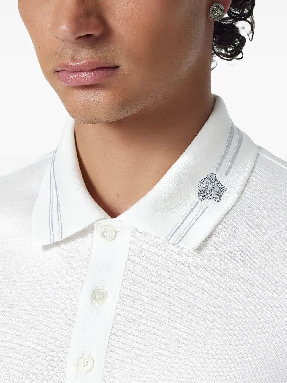 Medusa polo, Versace polo, pique cotton polo, elegant polo, designer polo