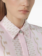 silk shirt, Versace, pink shirt, Chain print, women's fashion
