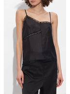 Image of Silk Lace Top with Asymmetric Neckline by Mm6 for Women - Season Spring-Summer 2025 - Model view 2