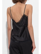 Image of Silk Lace Top with Asymmetric Neckline by Mm6 for Women - Season Spring-Summer 2025 - Model view 3