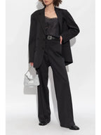Image of Silk Lace Top with Asymmetric Neckline by Mm6 for Women - Season Spring-Summer 2025 - Model view 1