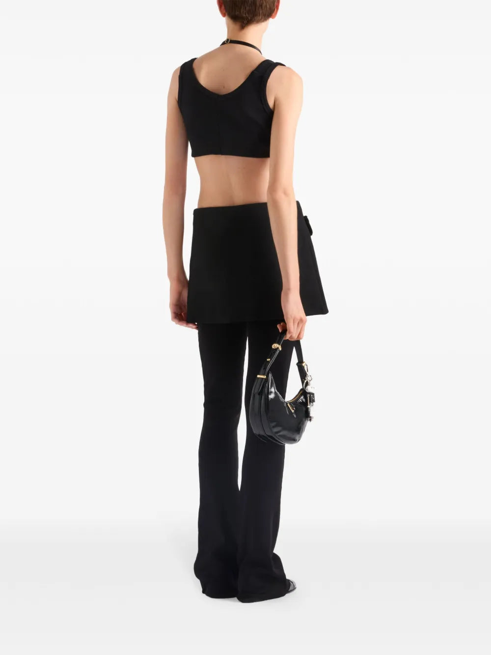 black logo bralette, viscose jersey, enamel logo, ribbed edges, spring-summer collection