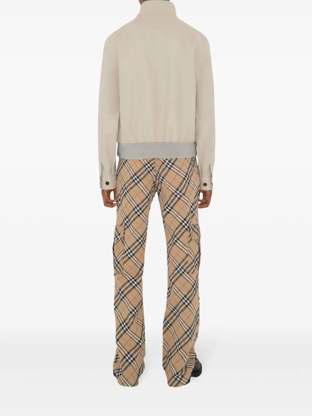 checkered trousers, straight-leg design, Burberry trousers, cotton linen blend, vintage-inspired fashion