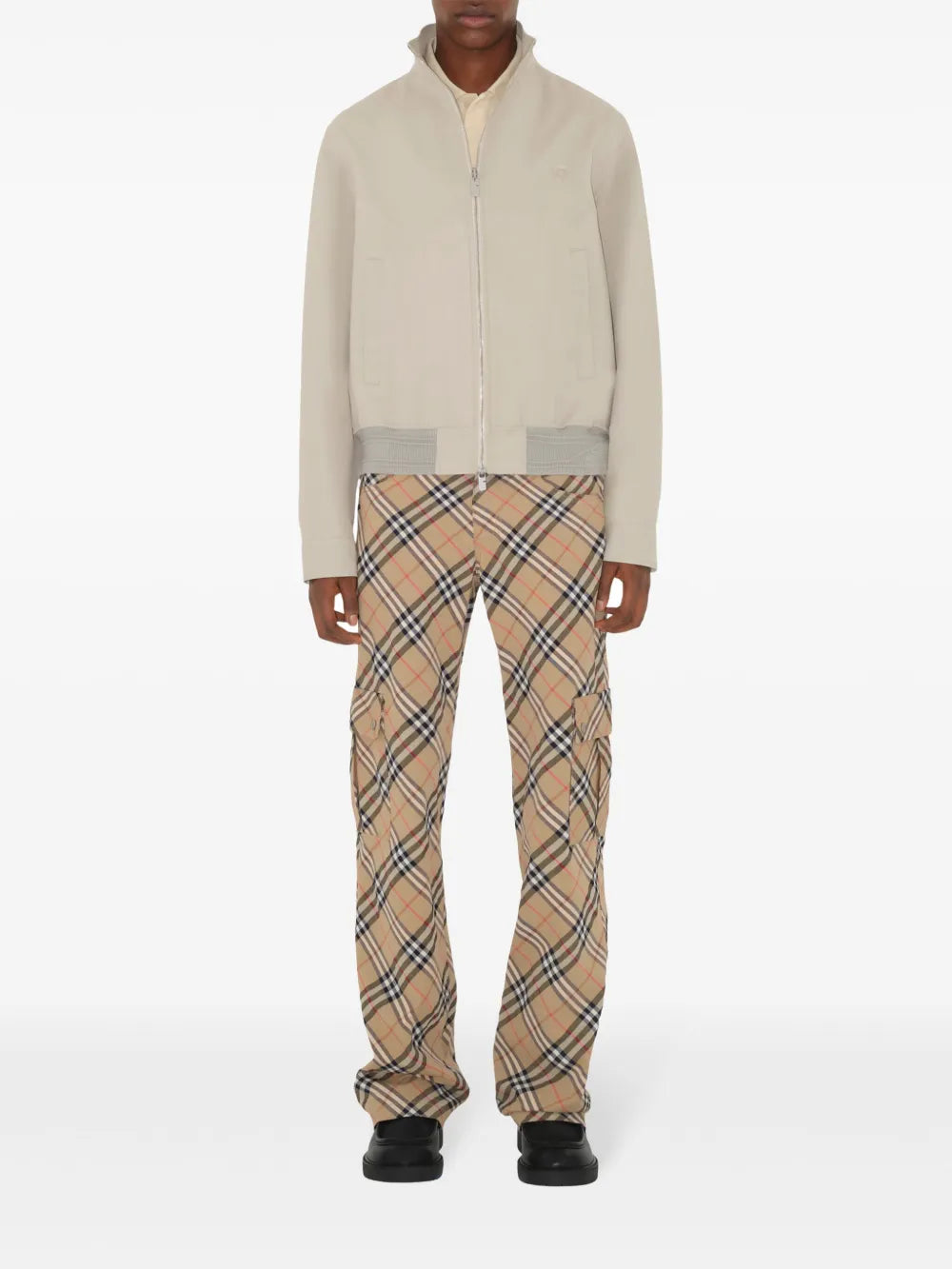 checkered trousers, straight-leg design, Burberry trousers, cotton linen blend, vintage-inspired fashion