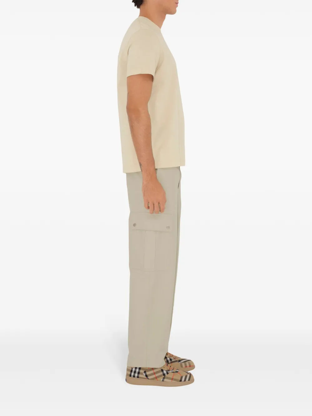 Cavalier T-shirt, Burberry T-shirt, Beige T-shirt, Men's fashion, Cotton T-shirt