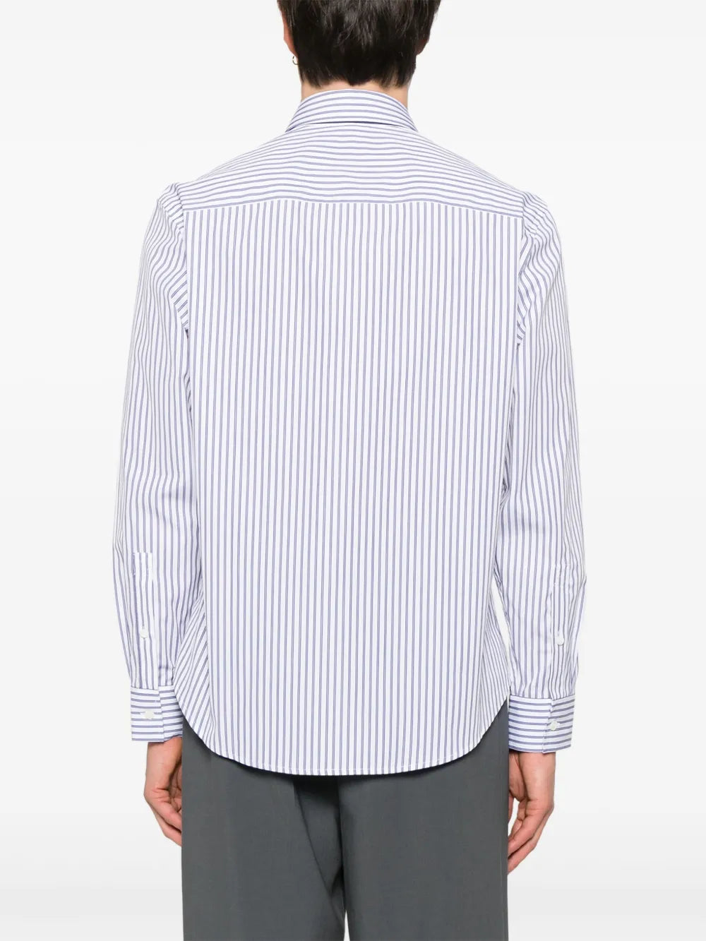 Burberry shirt, striped shirt, cotton shirt, blue and white shirt, classic collar shirt