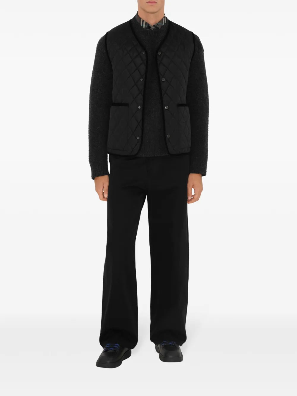 Tiverton vest, black quilted vest, Burberry vest, men's sleeveless outerwear, fashion vest