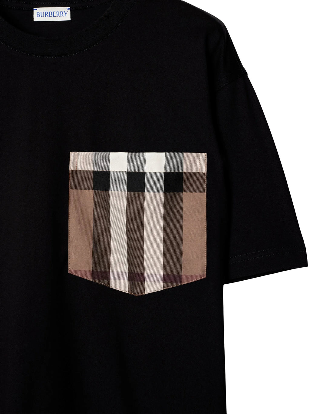 Image of Check Black T-Shirt by Burberry for Women - Season Spring-Summer 2026 - Model view 5